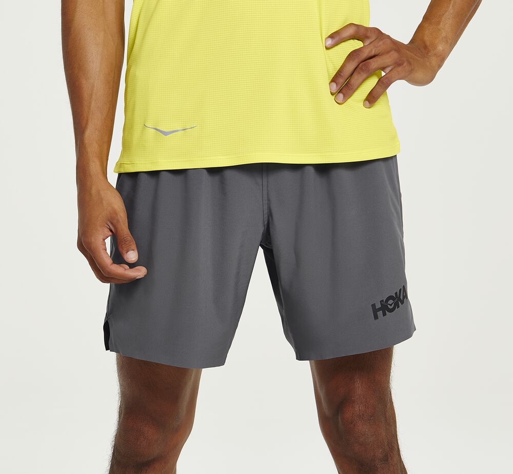 Hoka One One Glide 7" Shorts Herr MörkGrå - SE-8905132